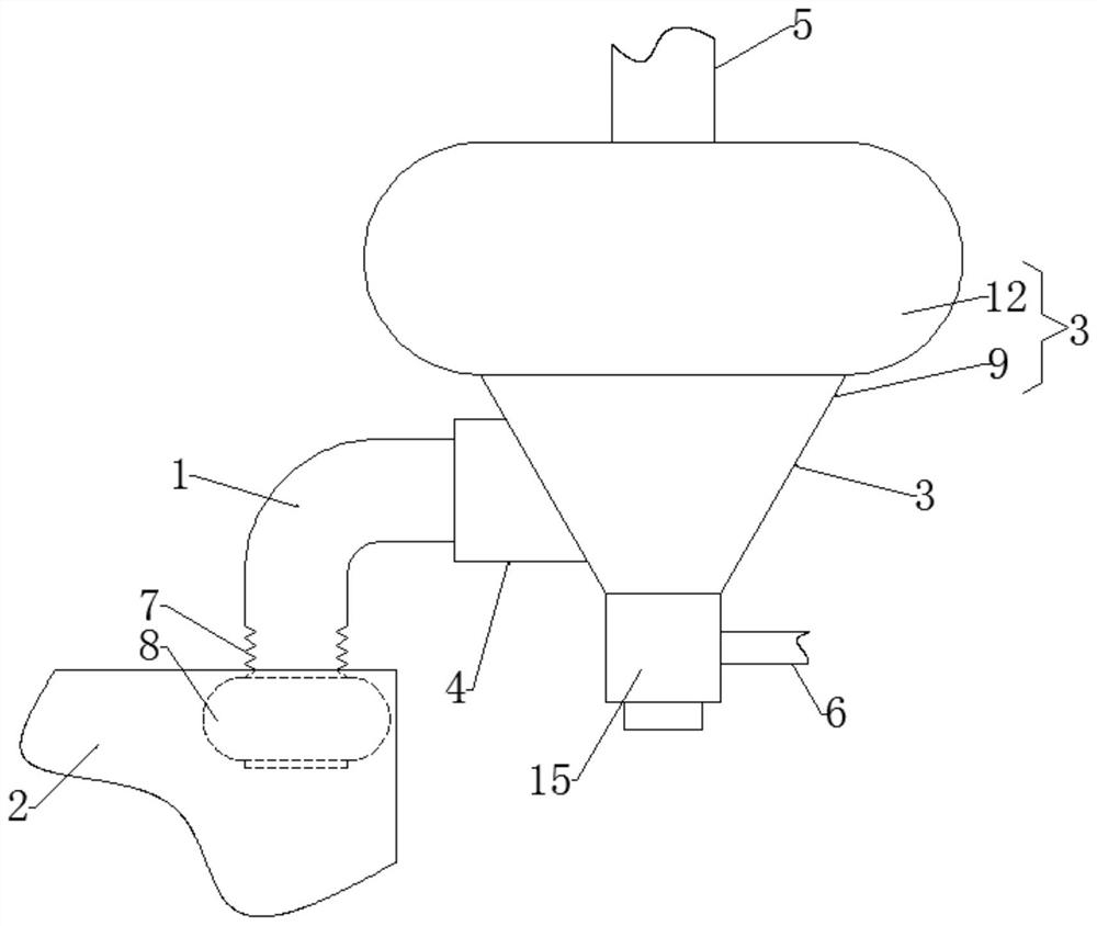 A front-end high-efficiency slag removal protection device for the coolant circulation pump of a CNC machine tool