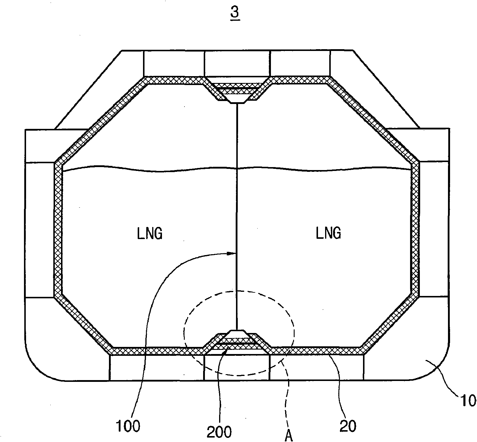 Anti-sloshing structure for lng cargo tank