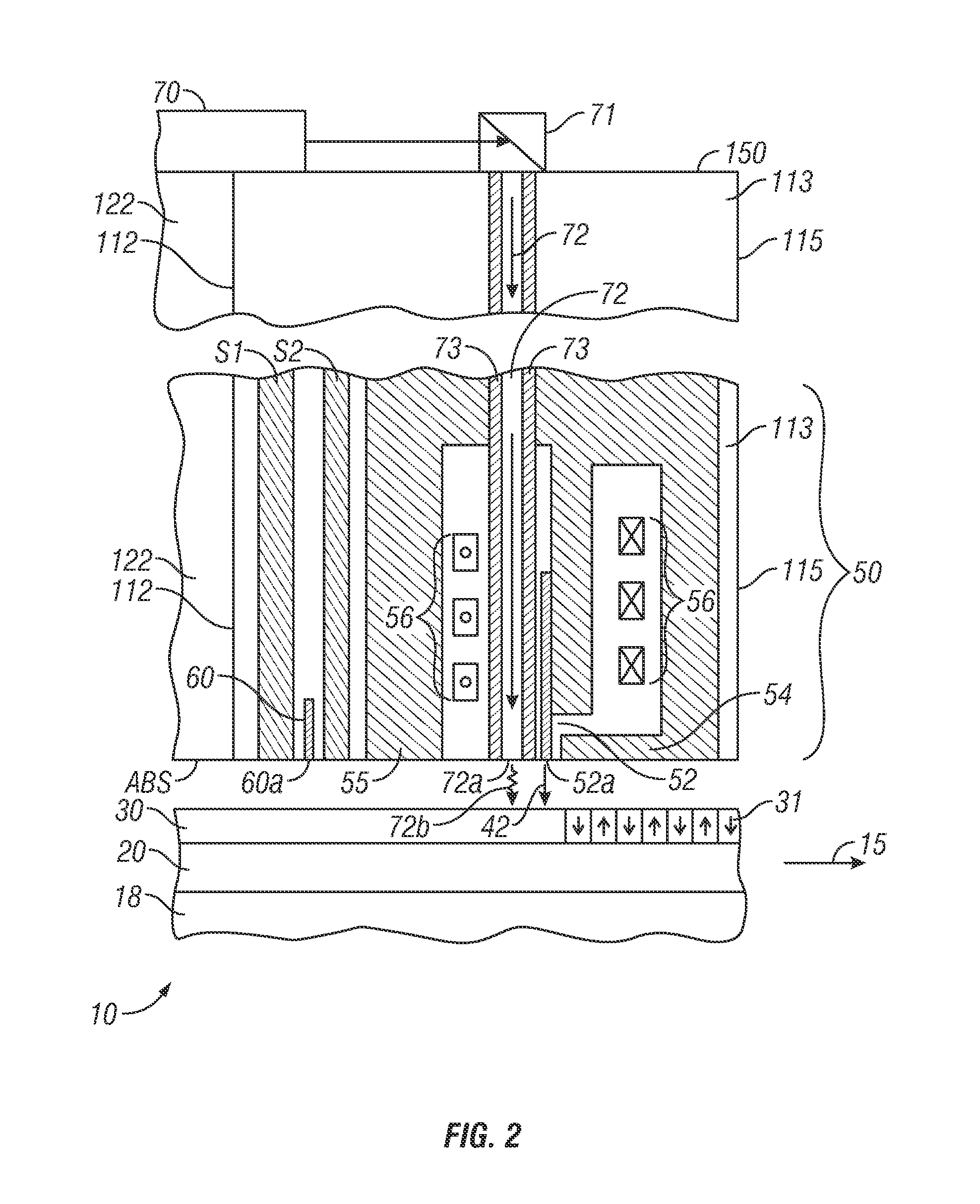 Magnetic recording disk drive with shingled writing and rectangular optical waveguide for wide-area thermal assistance