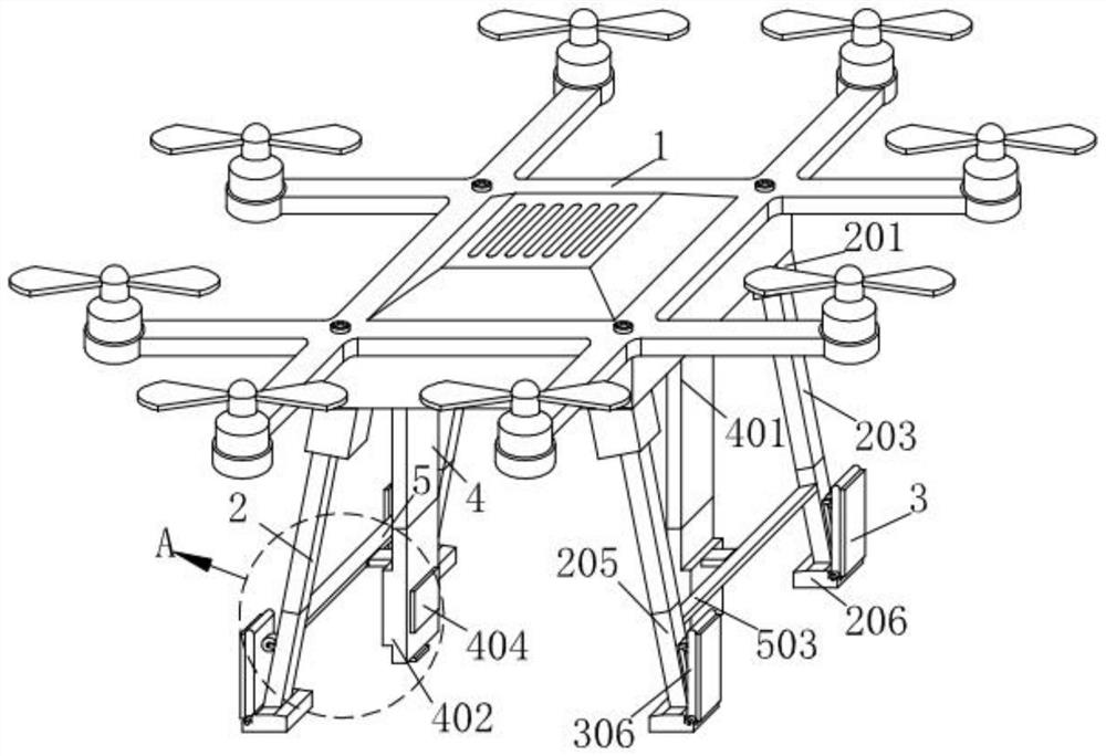 Large unmanned aerial vehicle suitable for taking off and landing on different terrains