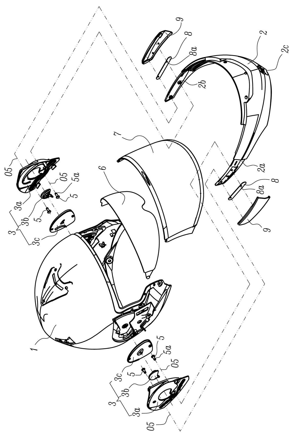 Variable jaw structure protecting helmet