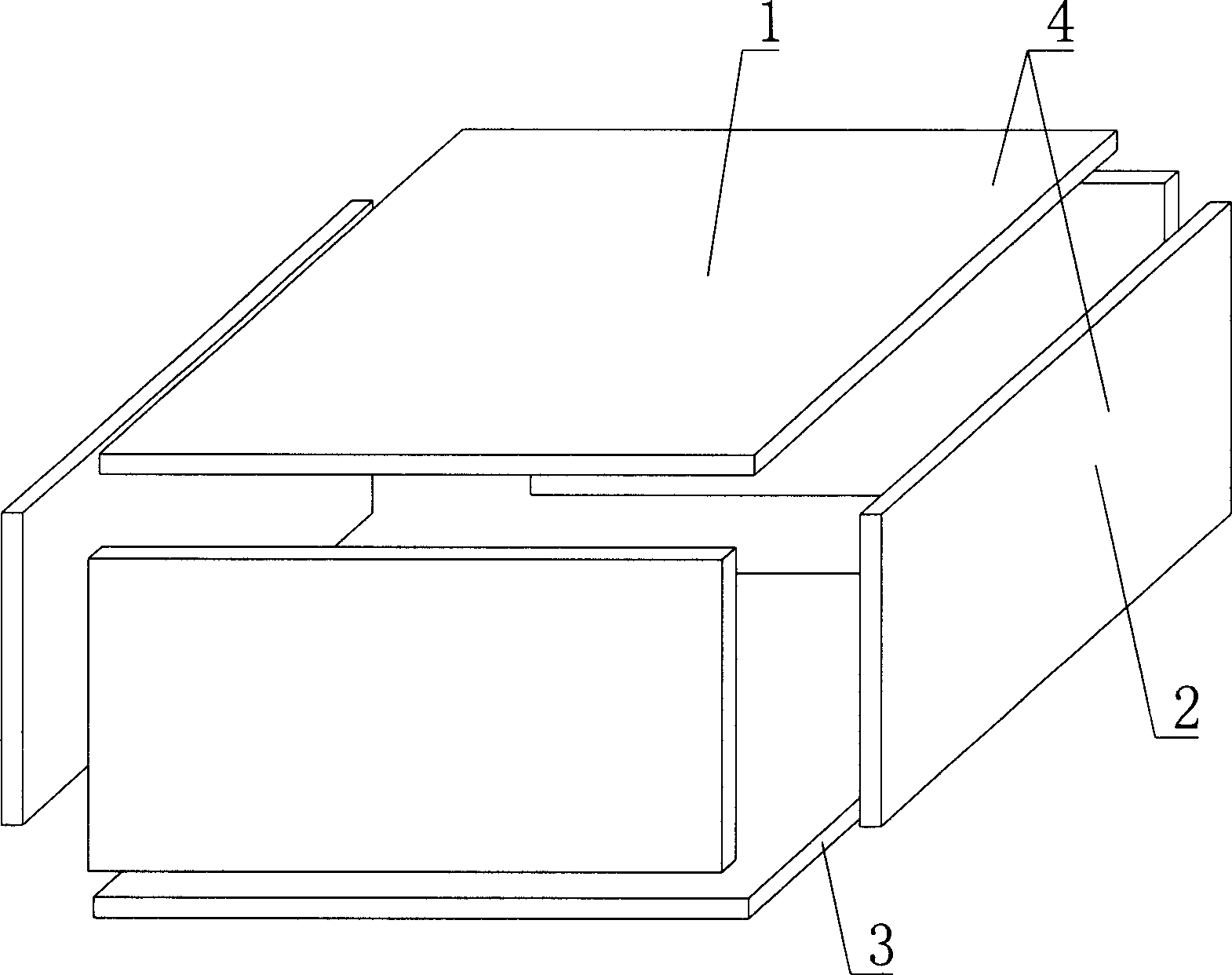 Component part in cavity die body for filling concrete