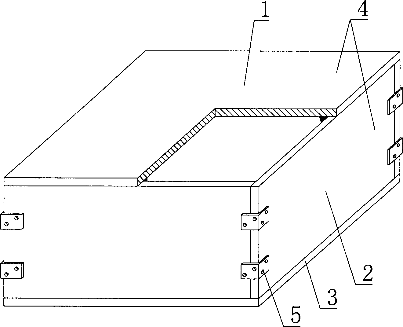 Component part in cavity die body for filling concrete