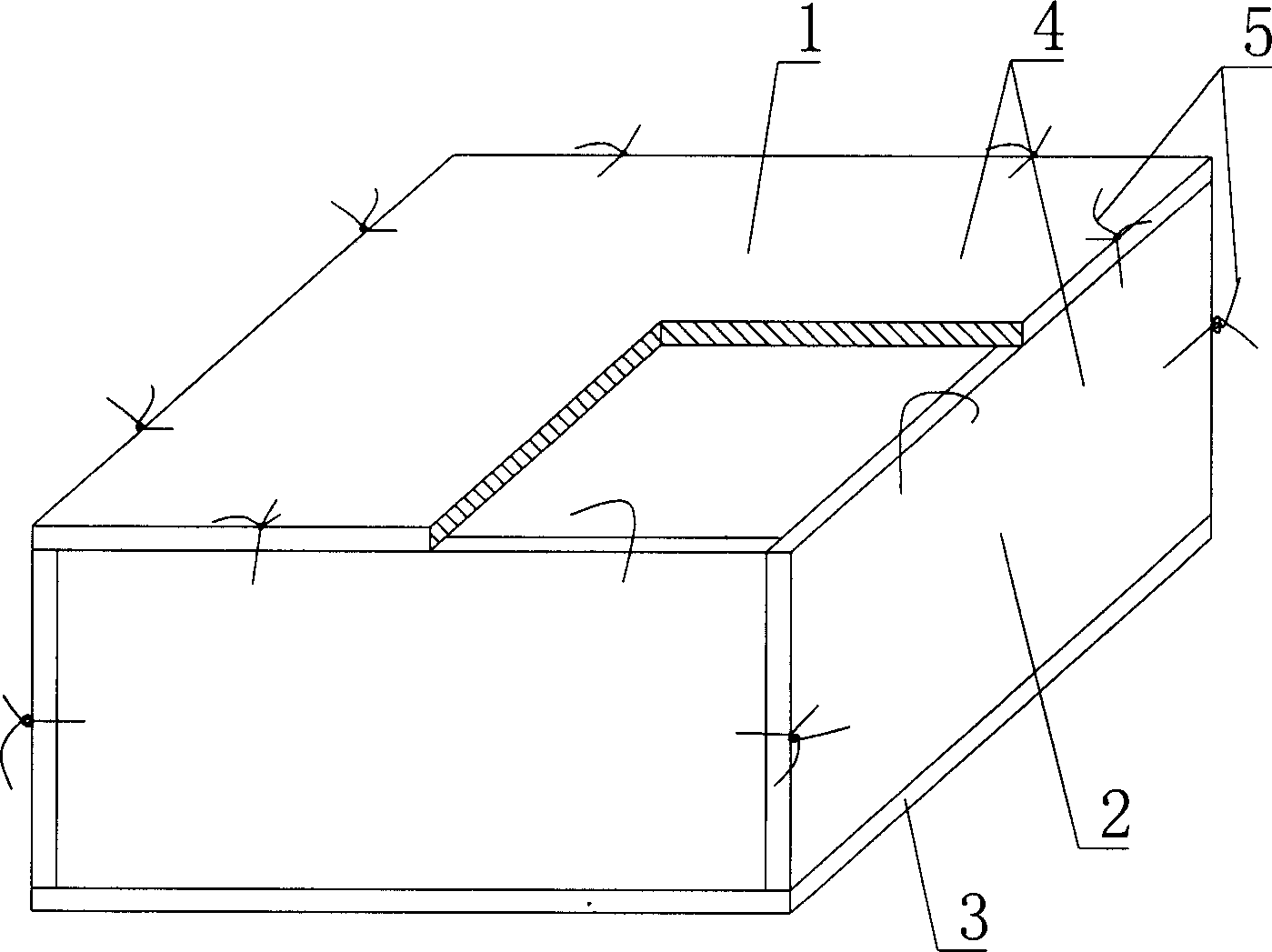 Component part in cavity die body for filling concrete