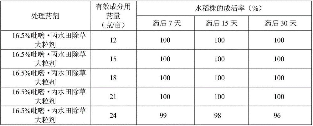 A kind of paddy field herbicide large granule and preparation method thereof