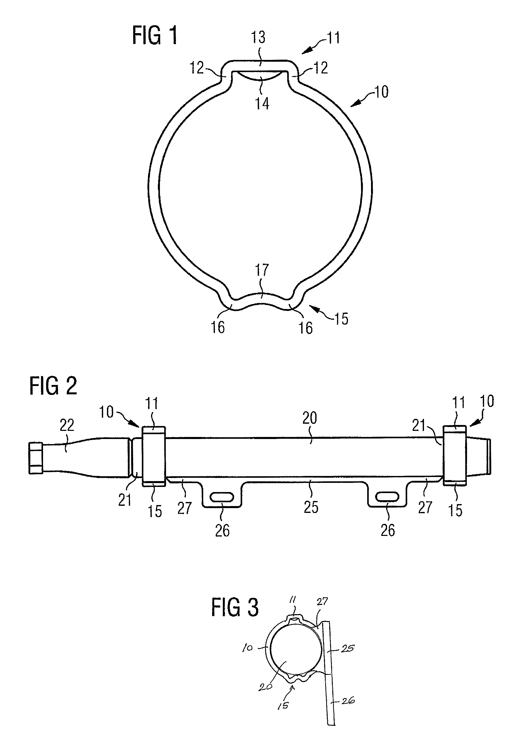 Clamping ring for fastening a gas generating cartridge