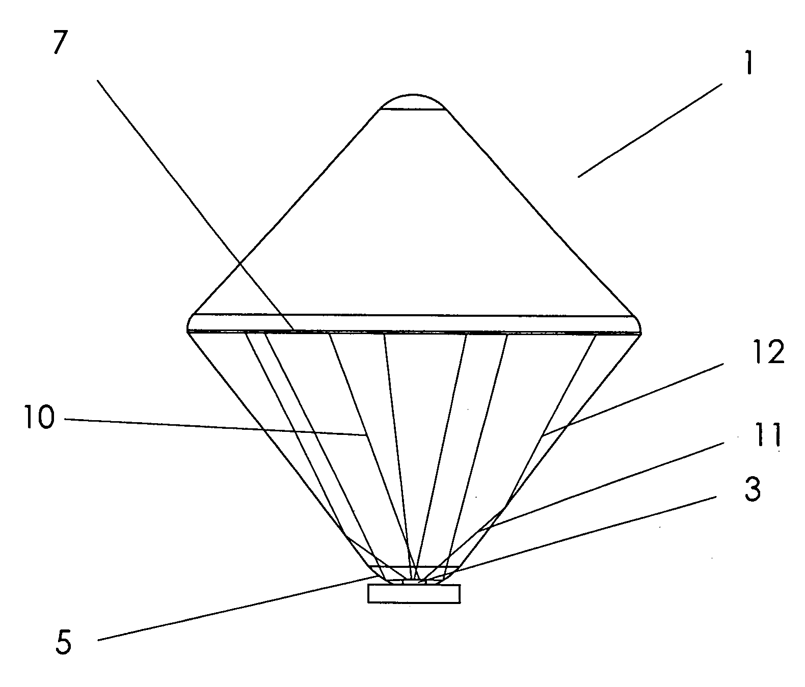 Optical system for a Light Emitting Diode with collection, conduction, phosphor directing, and output means