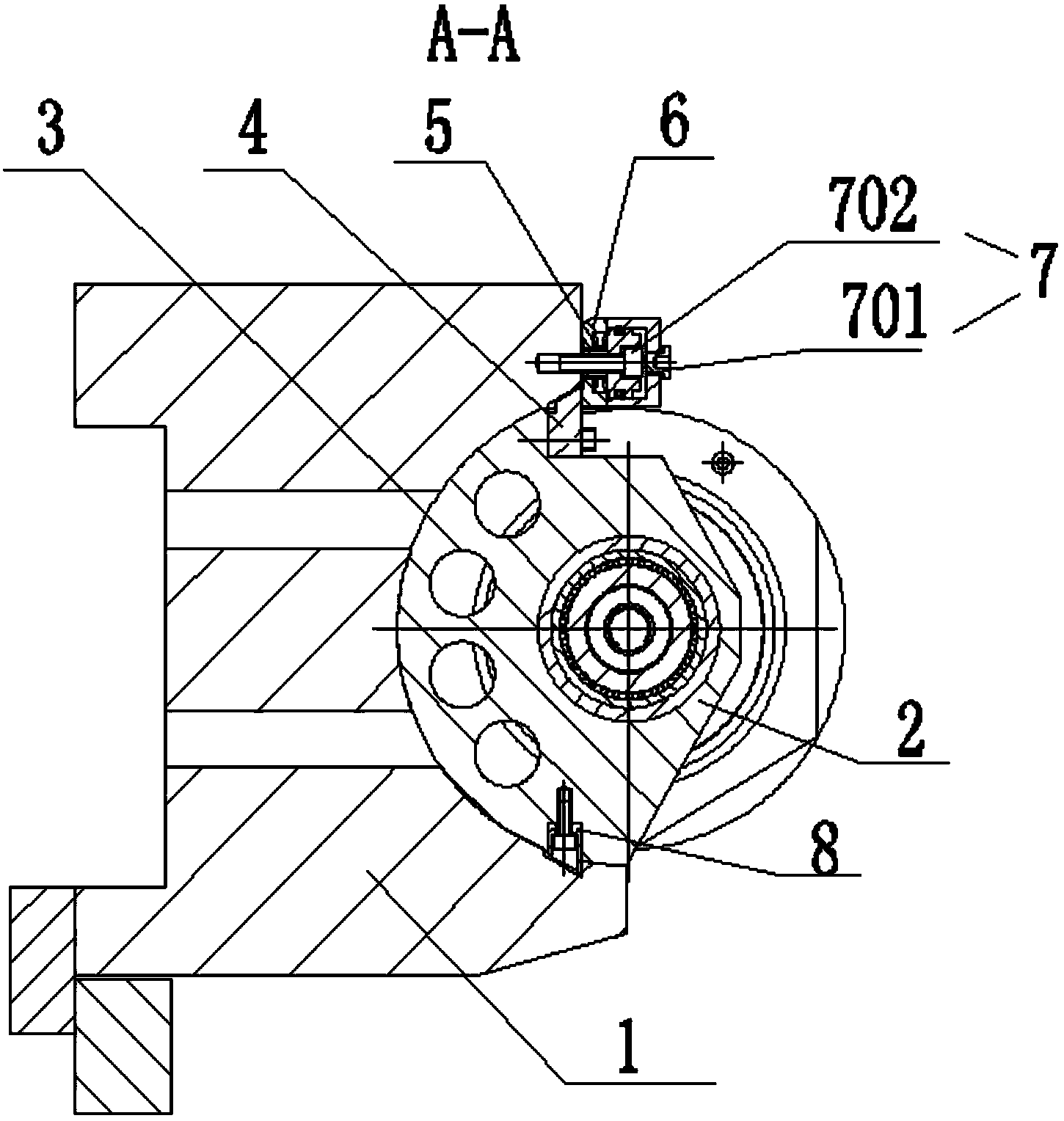 Gear hobbing machine small holder repeated positioning and locking device