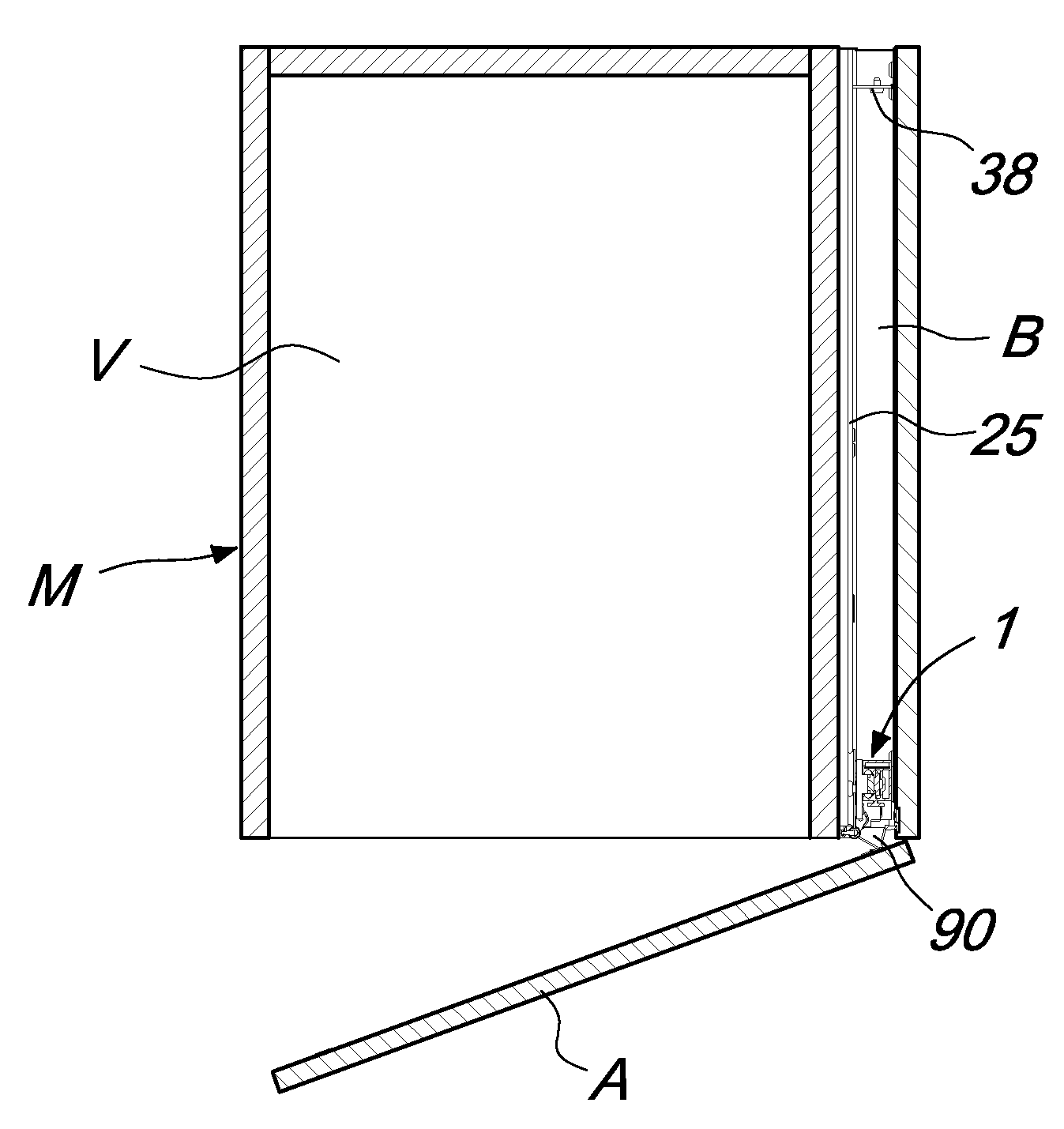 Device for applying laterally retracting doors, particularly for pieces of furniture