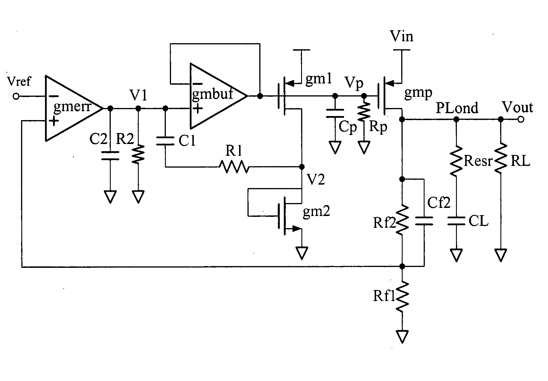 Adaptive pole and zero and pole zero cancellation control low drop-out voltage regulator