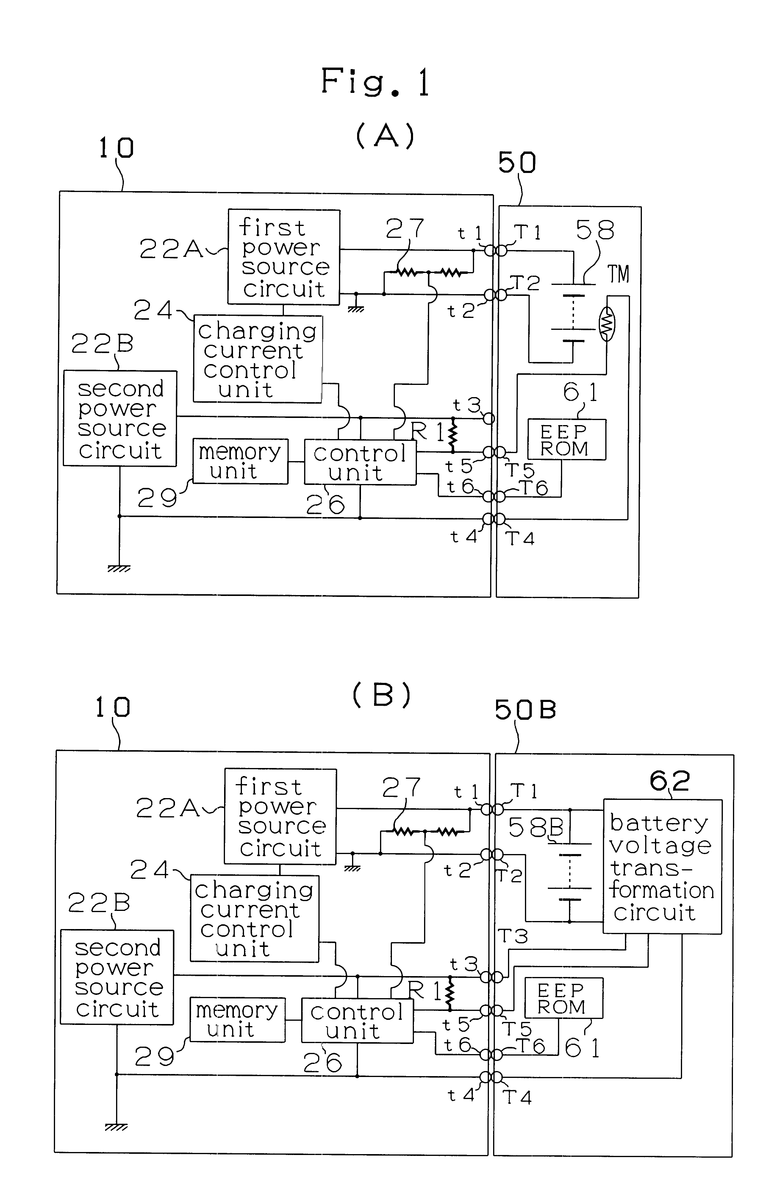 Battery pack charging system and battery pack