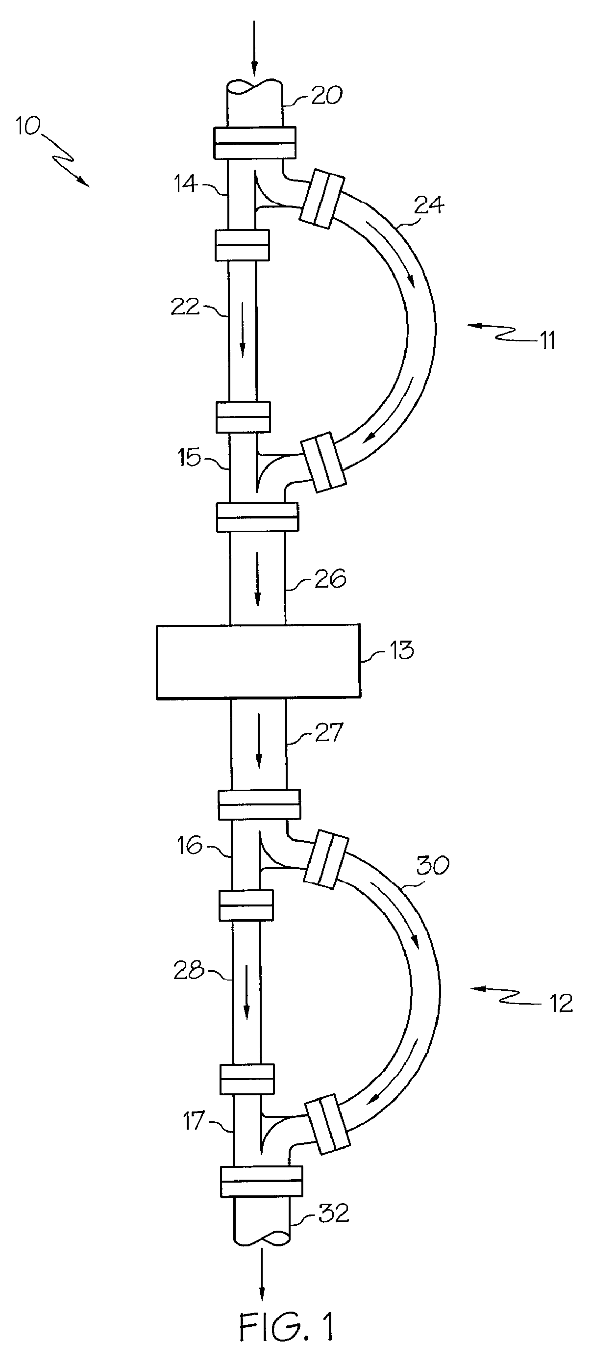 Branching Device for a Pulsation Attenuation Network