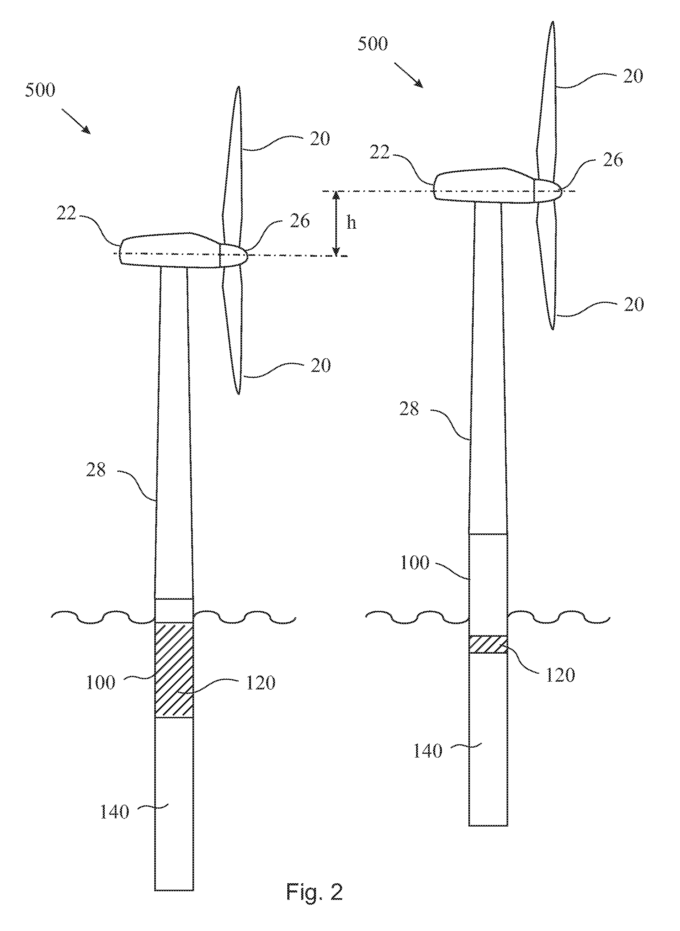 Wind turbine having variable height and method for operating the same