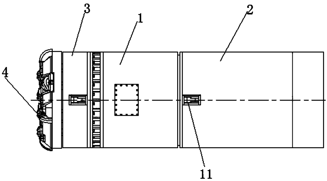 Mud-water balance type rock pipe jacking machine