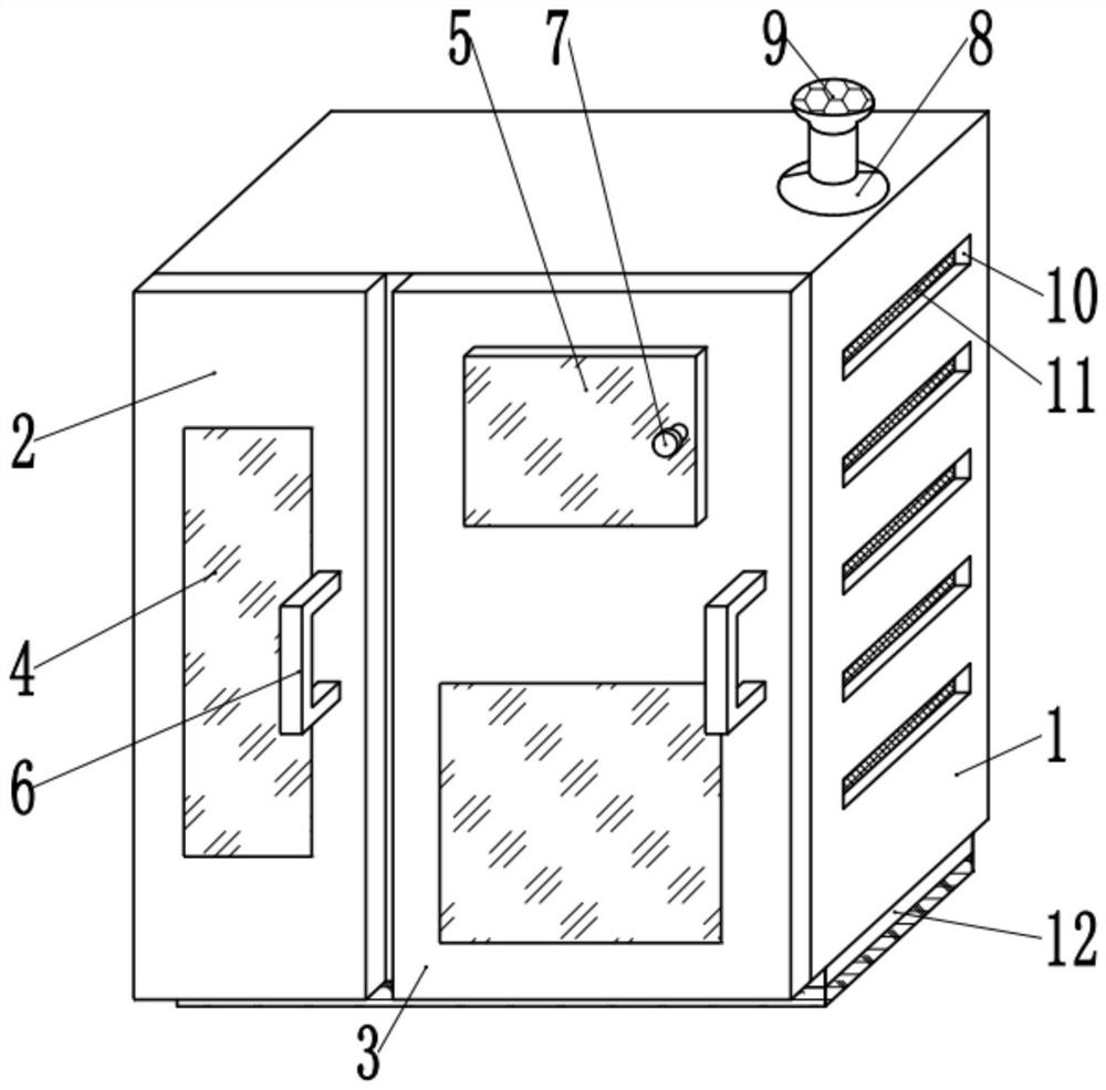 A control cabinet with sliding installation components inside