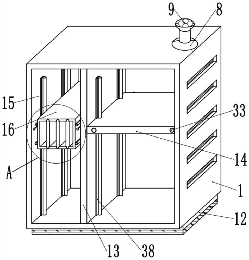 A control cabinet with sliding installation components inside