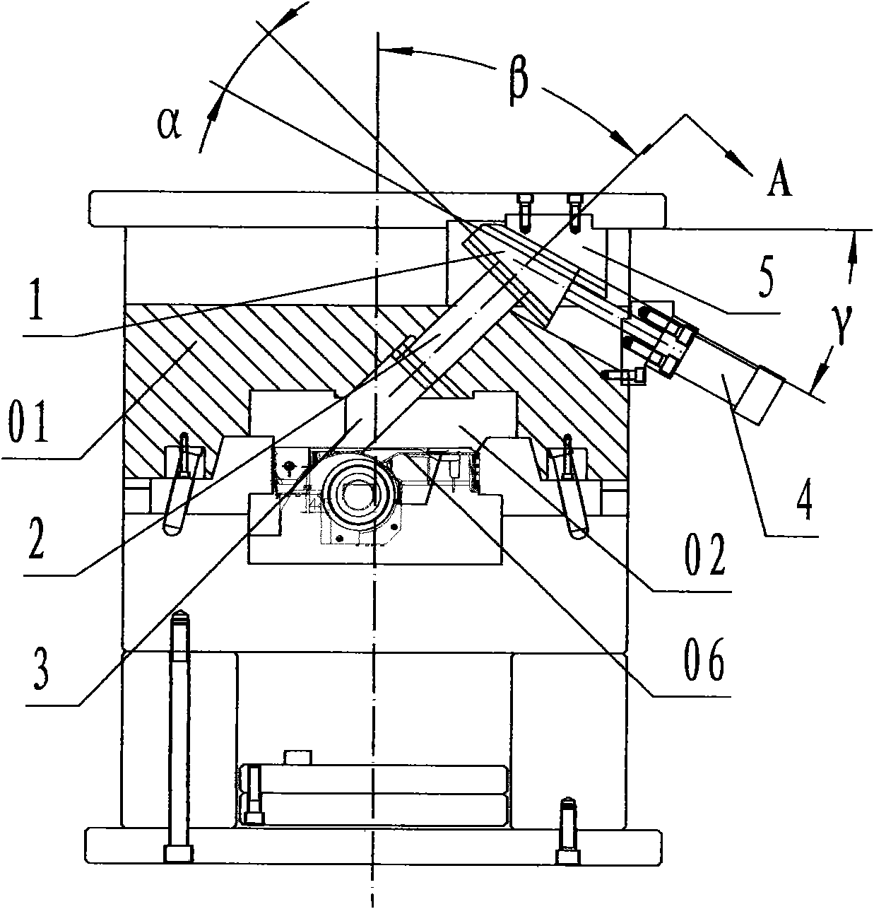 Fixed die core-pulling mechanism capable of self-locking and backstopping