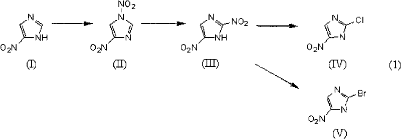 Methods for the production of 2-halo-4-nitroimidazole and intermediates thereof