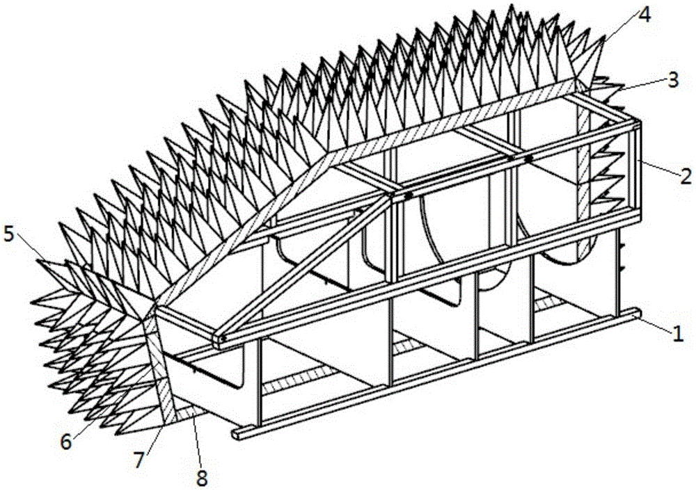 Device and method for testing electromagnetic scattering of jet pipe cavity of aeroengine