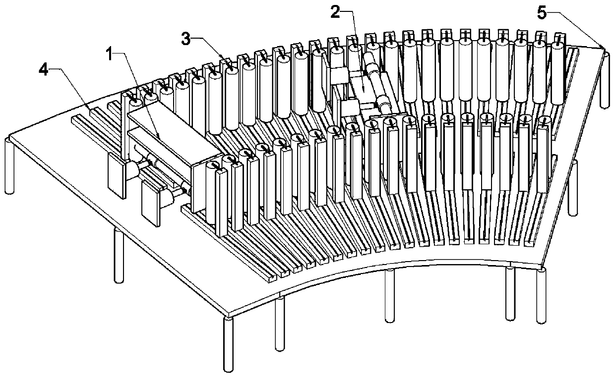 Drawing equipment and method for curvilinear profile pultrusion production based on differential drawing rate