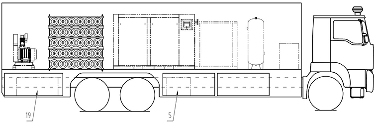 Multifunctional gas source guarantee fire fighting truck