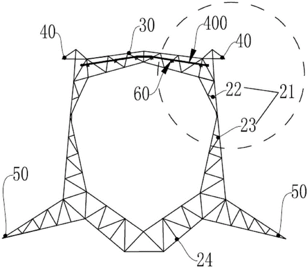 Novel power transmission tower capable of achieving safe and convenient construction