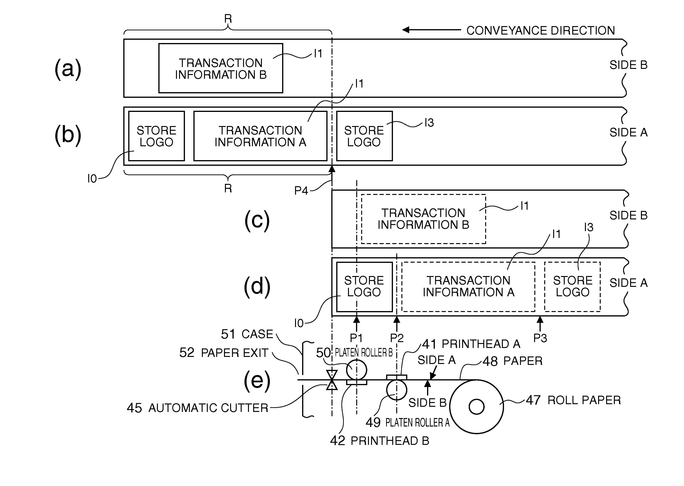 Double-sided receipt printing method and double-sided receipt printer