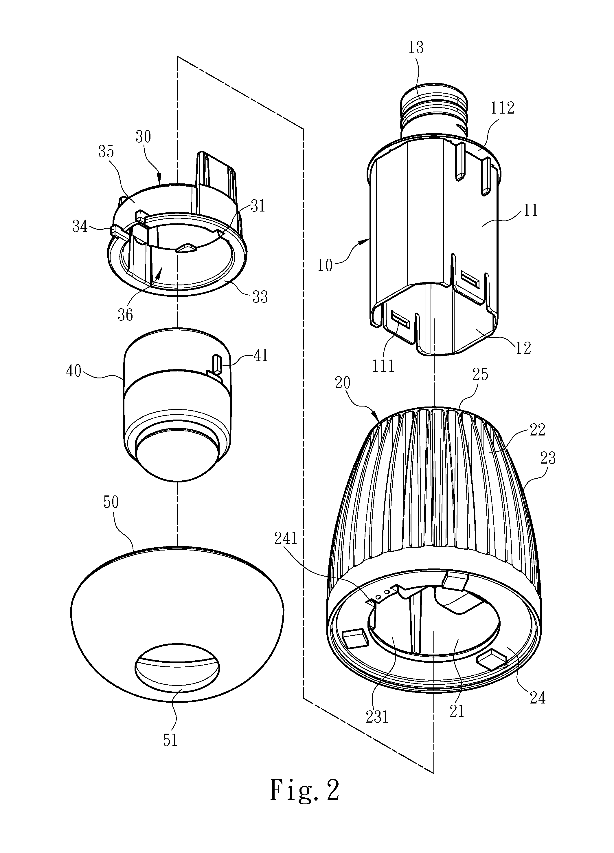 Heat dissipation structure for light bulb assembly