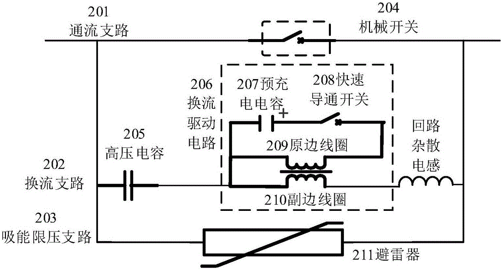 Bidirectional mechanical direct-current circuit breaker based on commutation driving circuit and control method of bidirectional mechanical direct-current circuit breaker