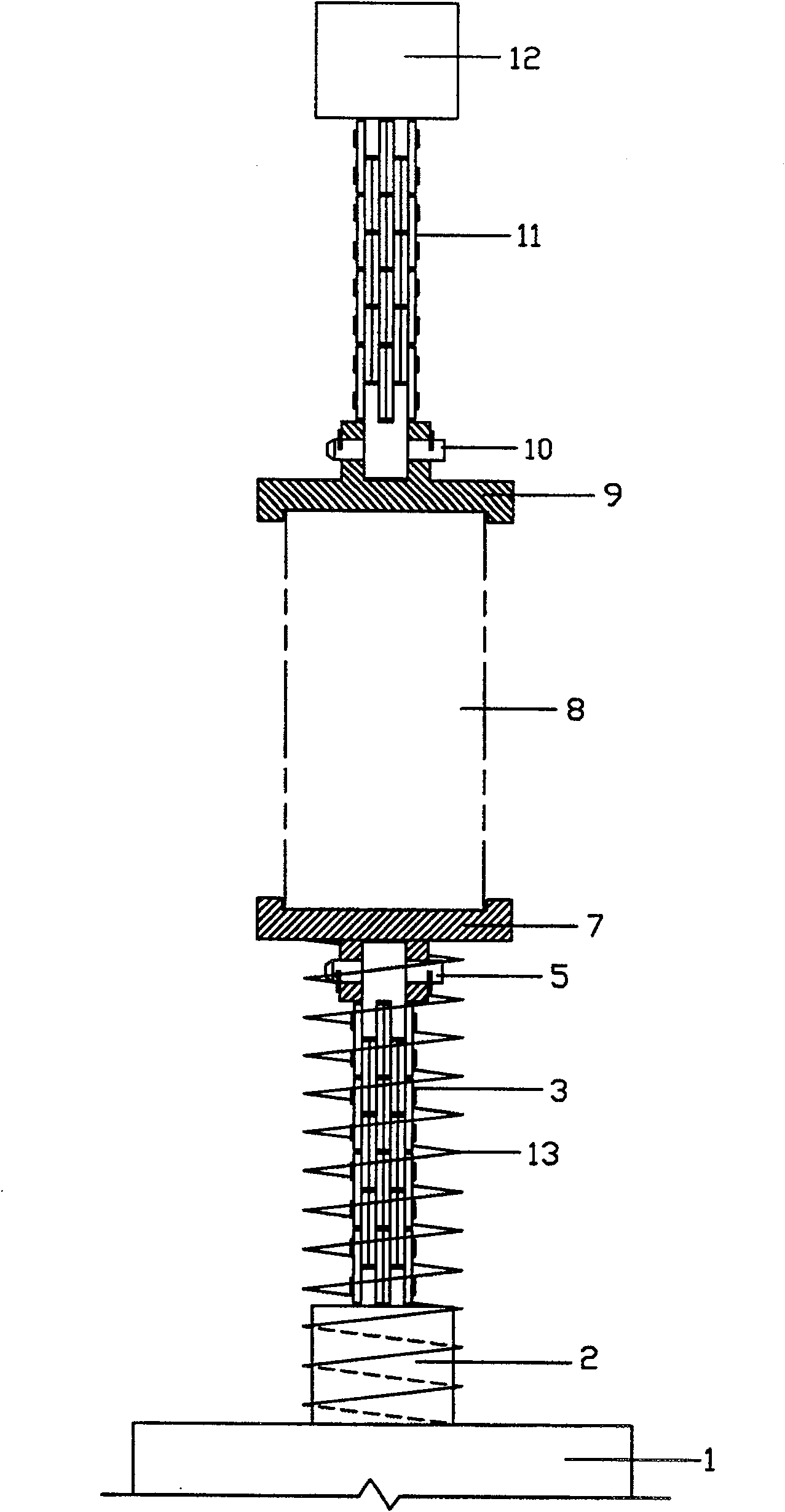 Spring thrust down clamp of direct tensile test