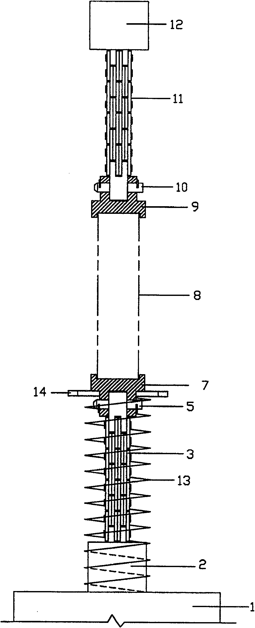 Spring thrust down clamp of direct tensile test