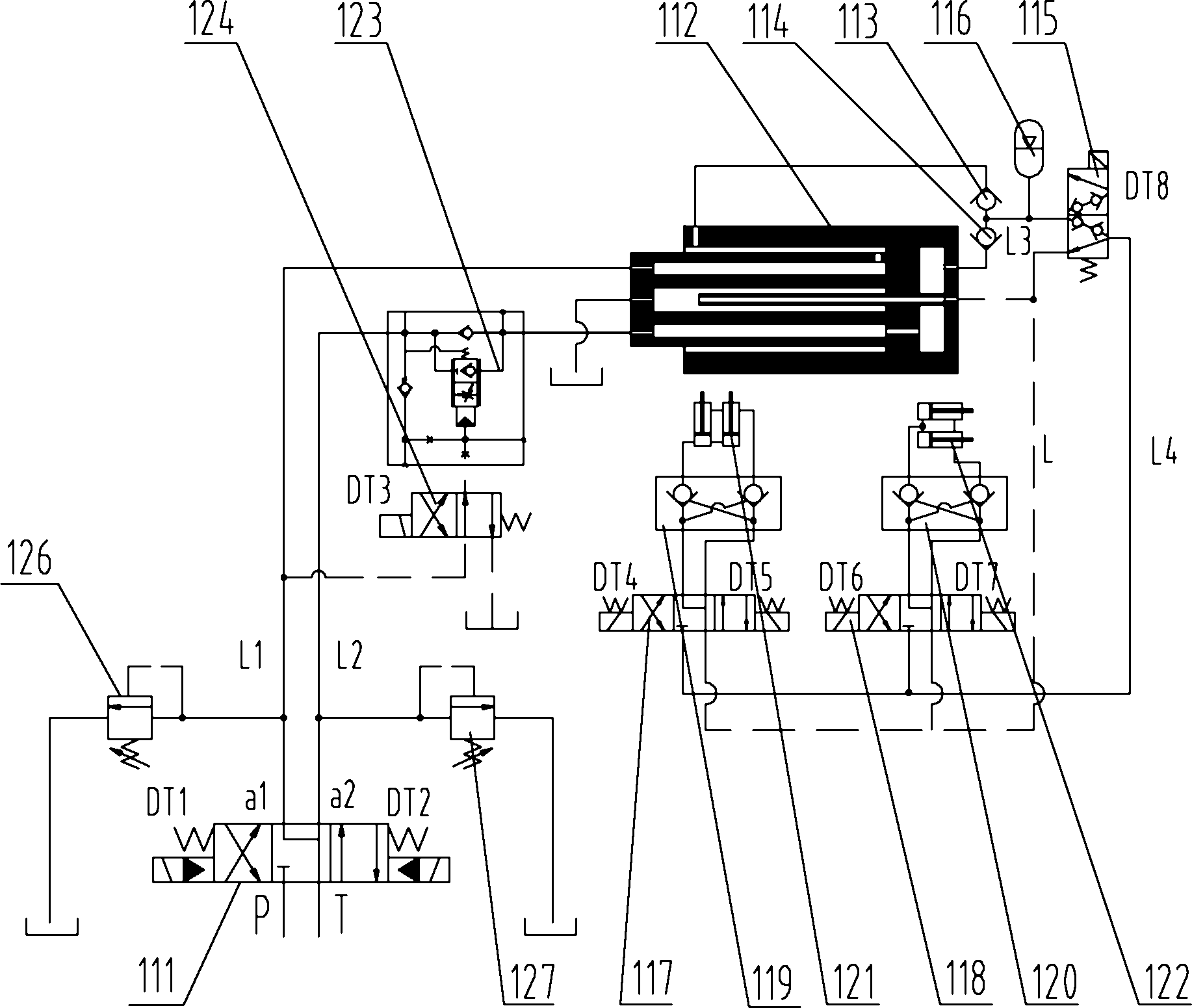 Single-cylinder bolt expansion and contraction control system and construction machine