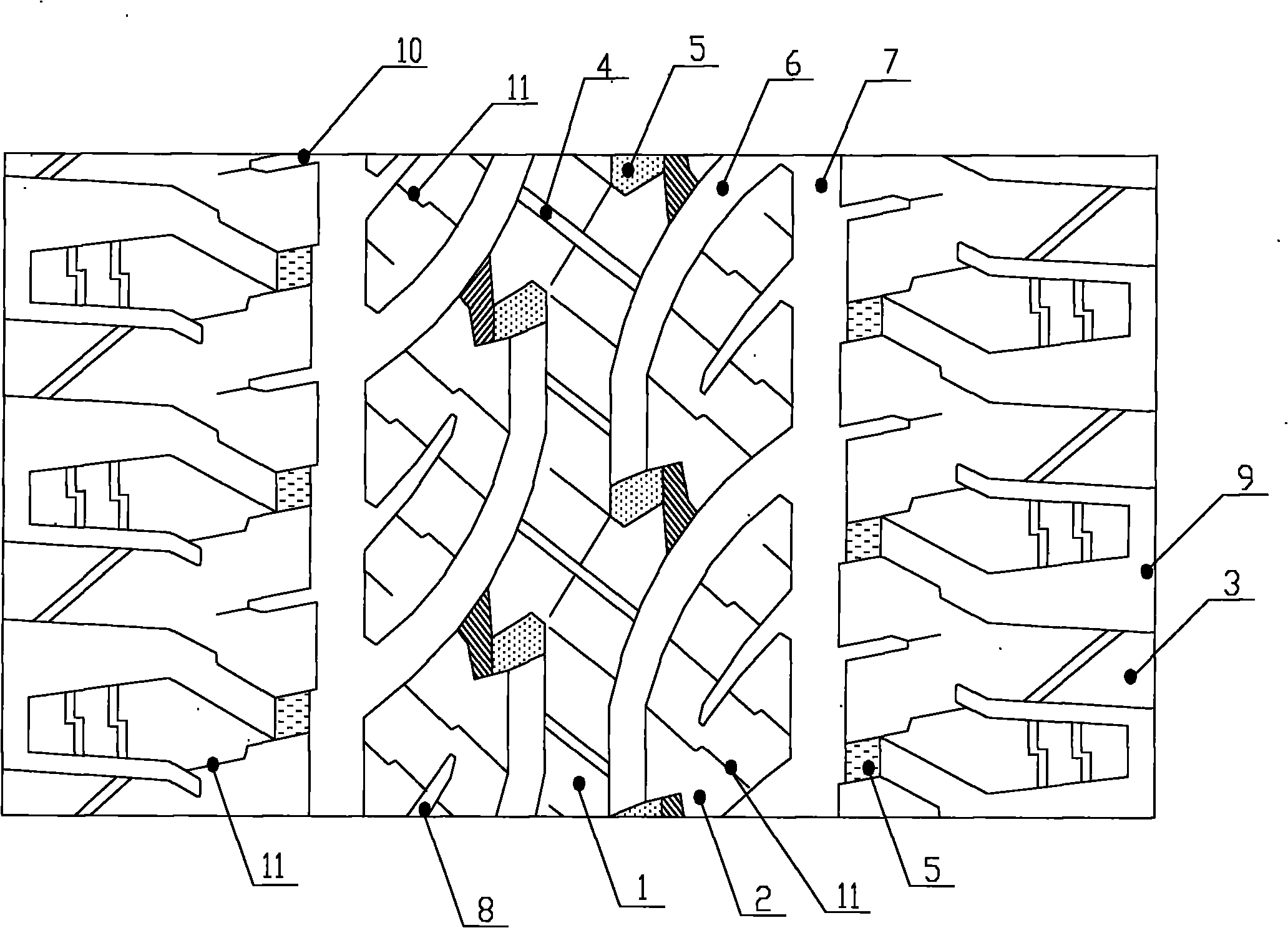 Radial ply tire tread