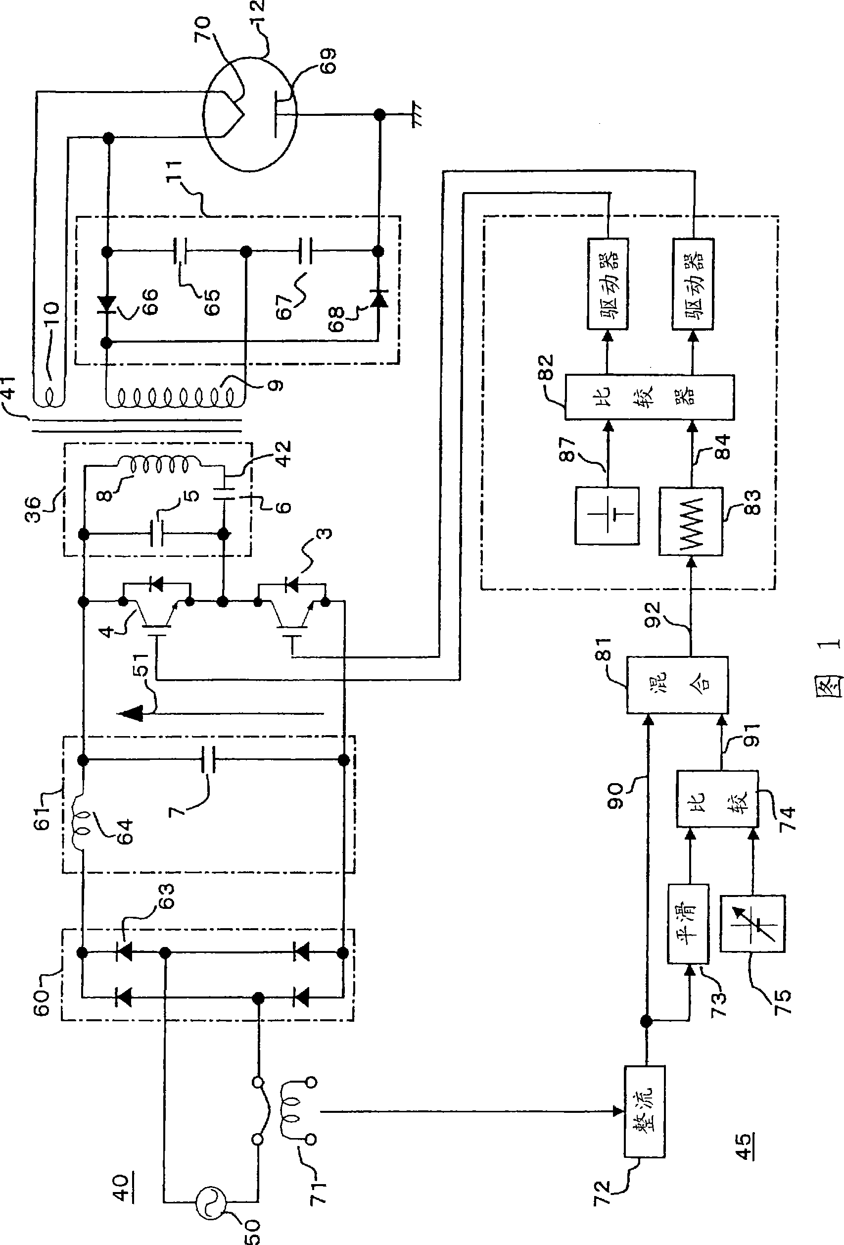 Power control apparatus for high frequency dielectric heating and control method employed by the power control apparatus