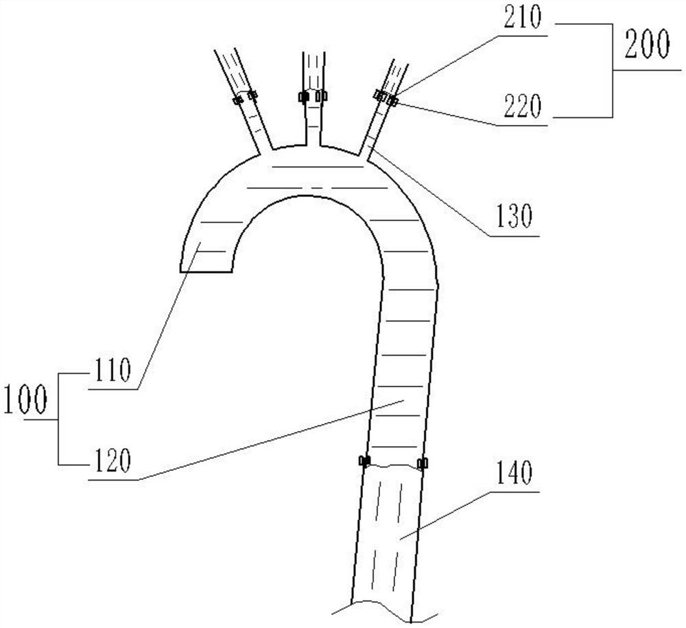 Artificial blood vessel for aortic dissection surgery and preparation method