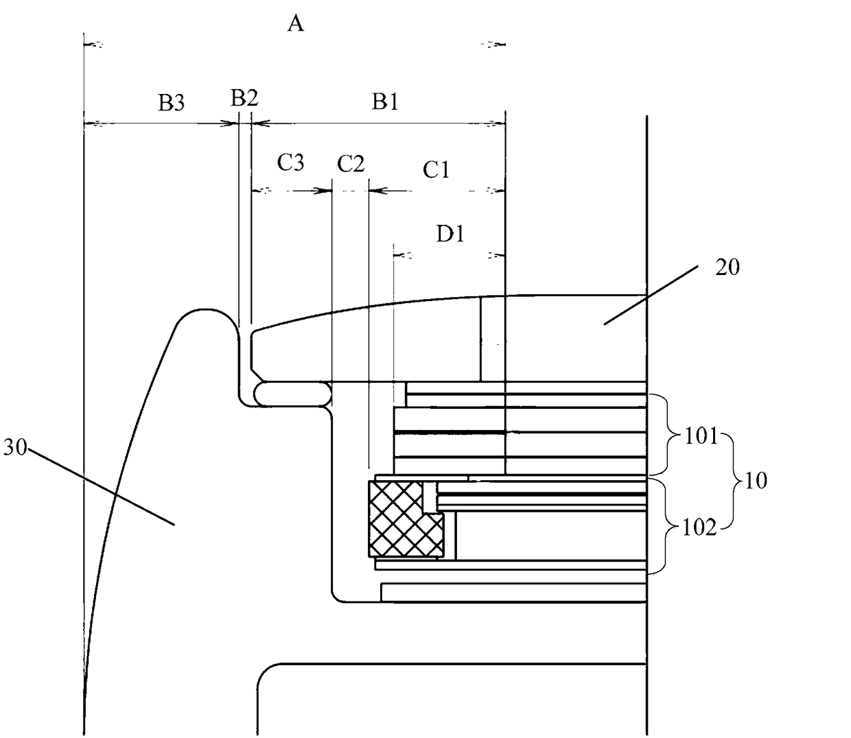 Middle shell, electronic equipment and assembling method thereof