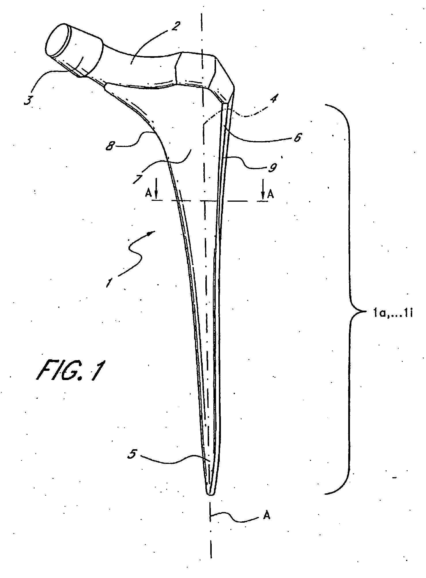 Leaflike shaft of a hip-joint prosthesis for anchoring in the femur