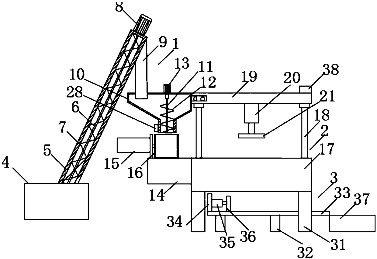 Compression device for wood chip recovery