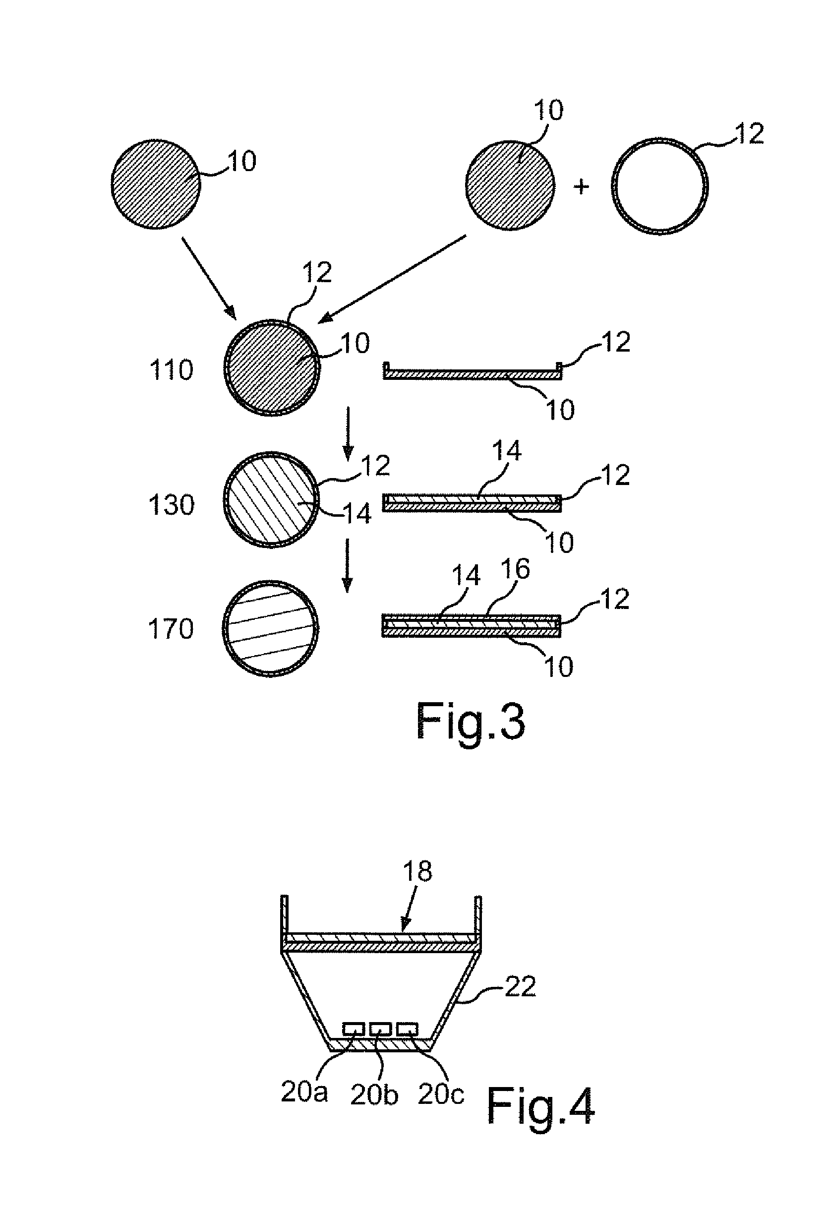 Method for providing a substrate with luminous material