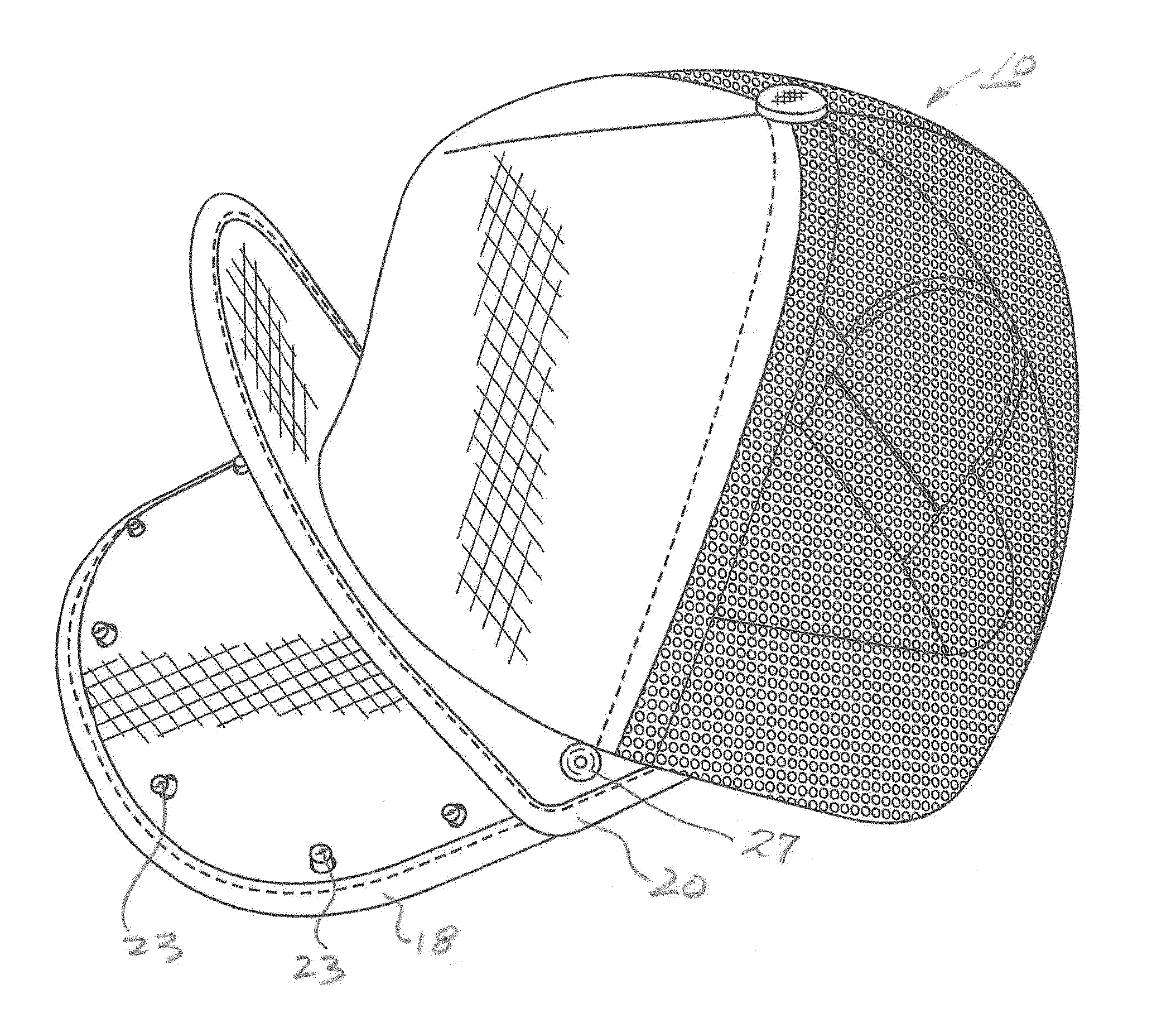 Cap with a bill having upper and lower portions displaying information when spaced-apart