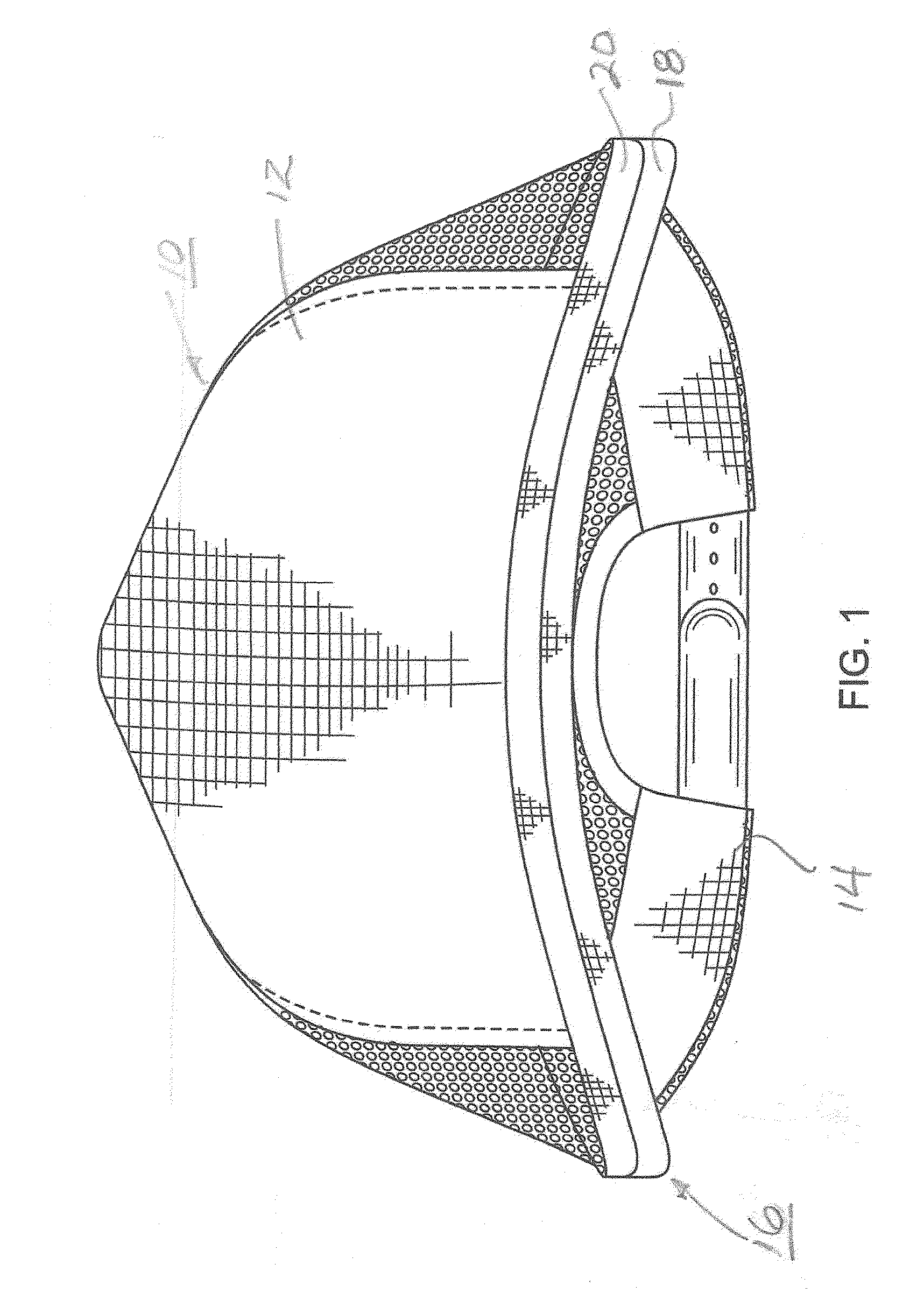 Cap with a bill having upper and lower portions displaying information when spaced-apart