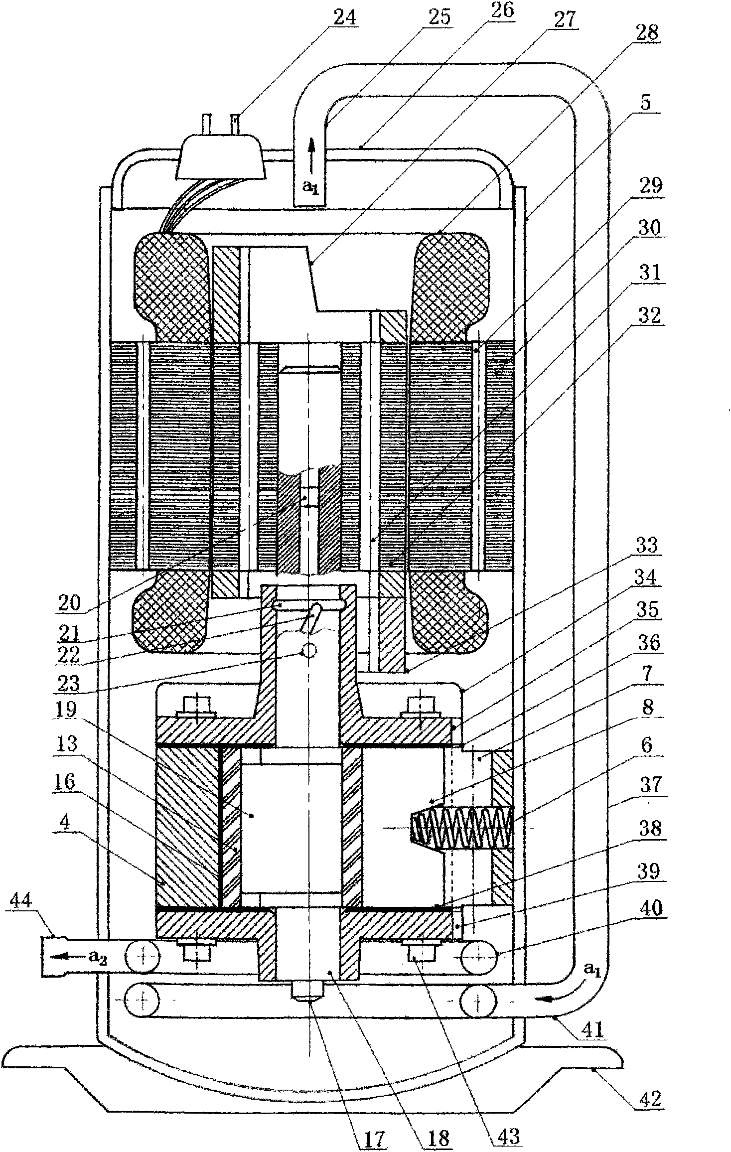 Cooling cylinder compression cycle of rotor-type compressor