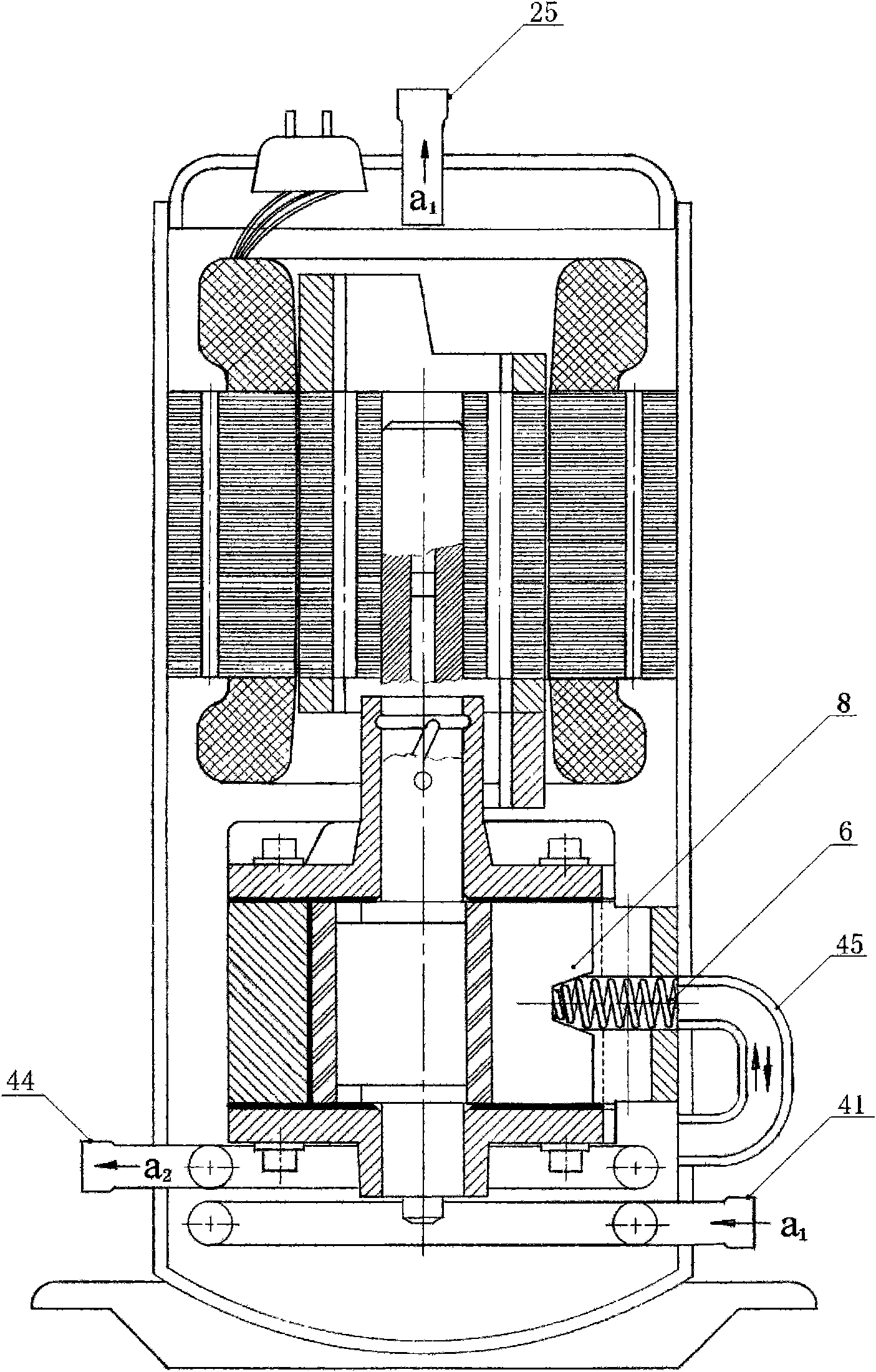 Cooling cylinder compression cycle of rotor-type compressor