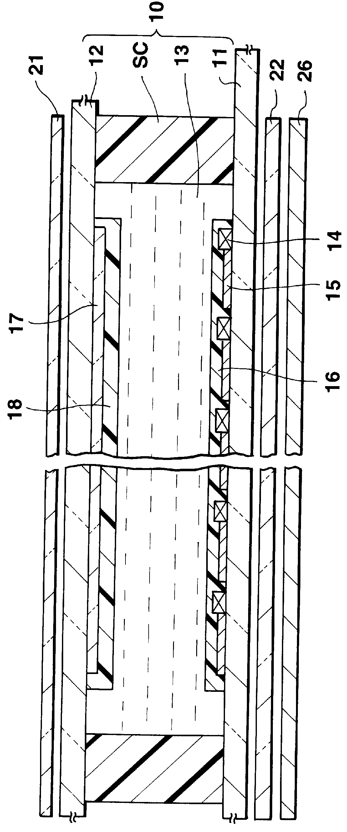 LCD device with polarizers having polarizing and transmittance characteristics