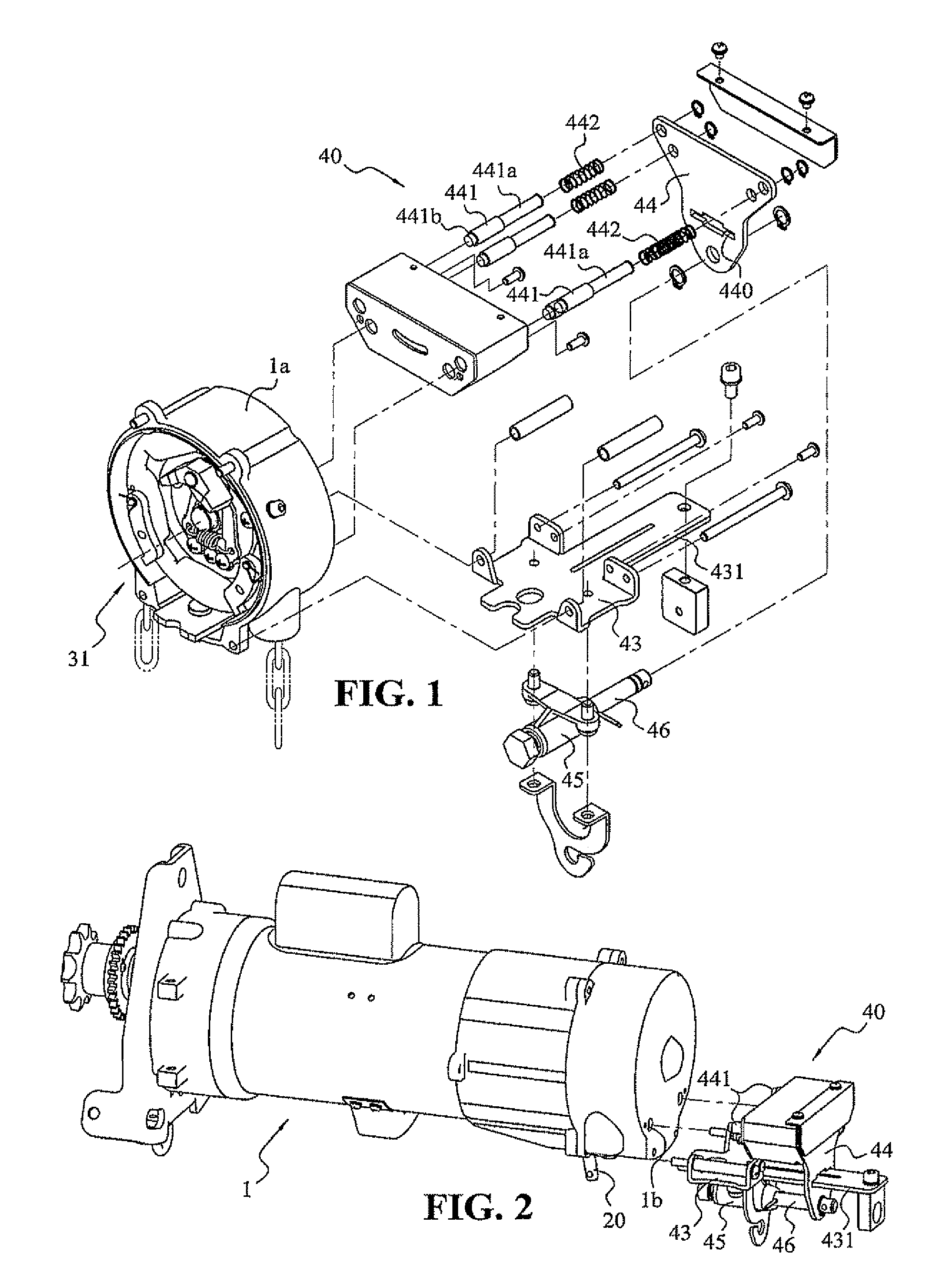 Brake release device attached to a door machine