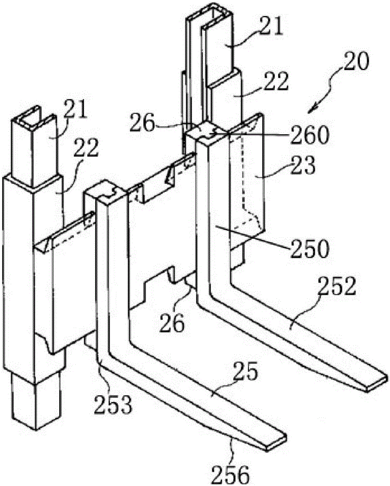 Forklift lifting device