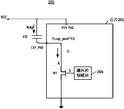 Capacitive charging current control circuit