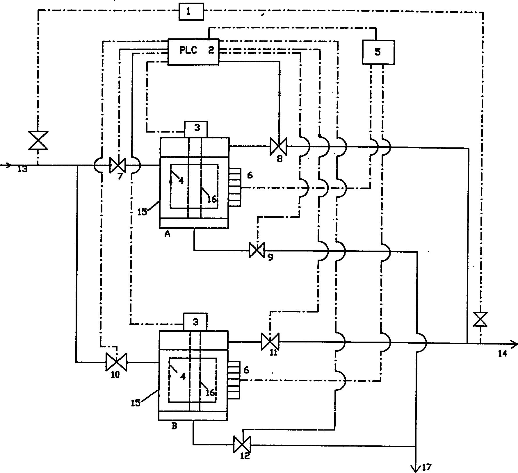 On line autrasonic cleaning and filtering device