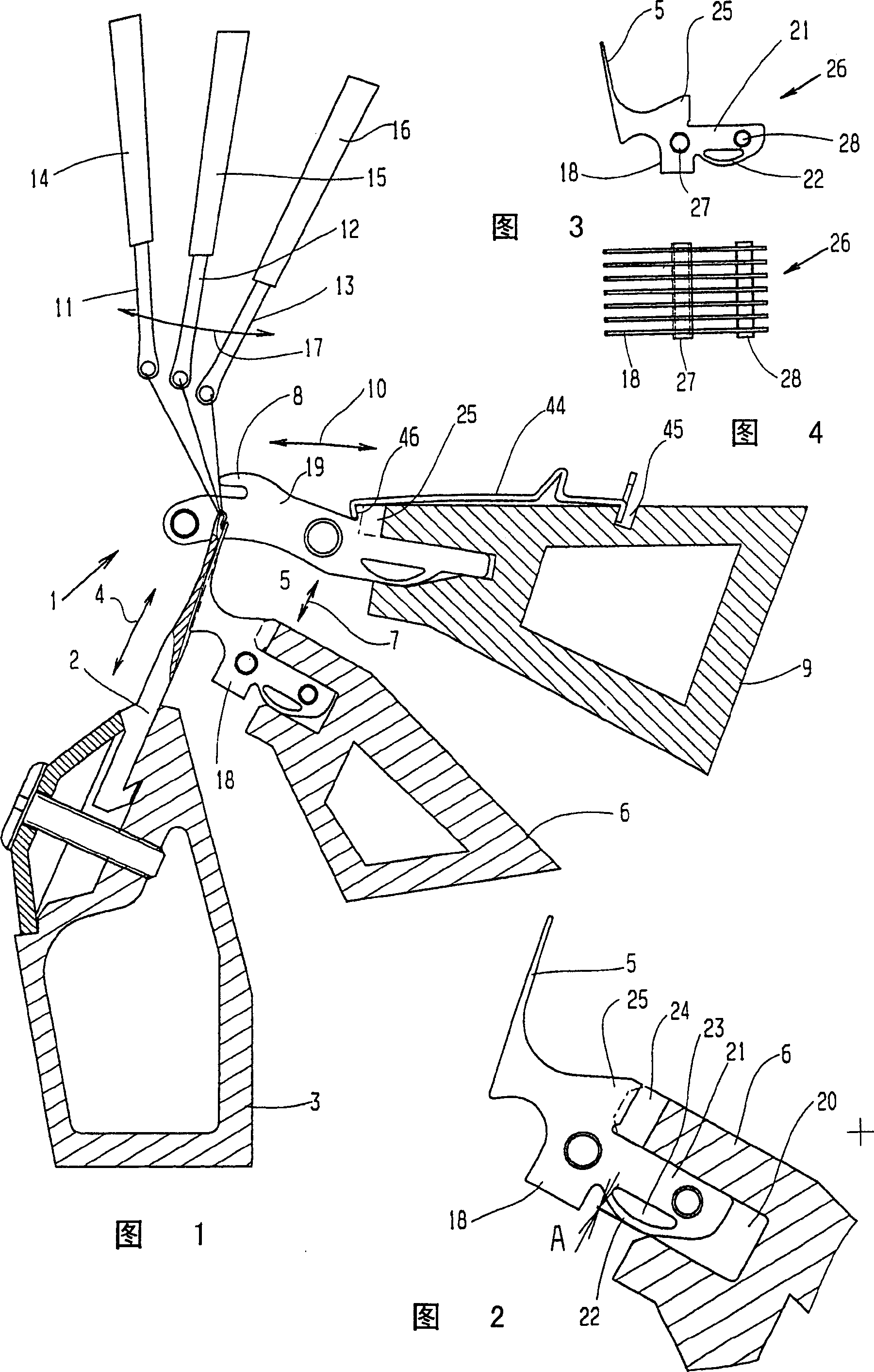 Device for fixing knitting parts on needle bar pad of warp knitting machine and auxiliary tool