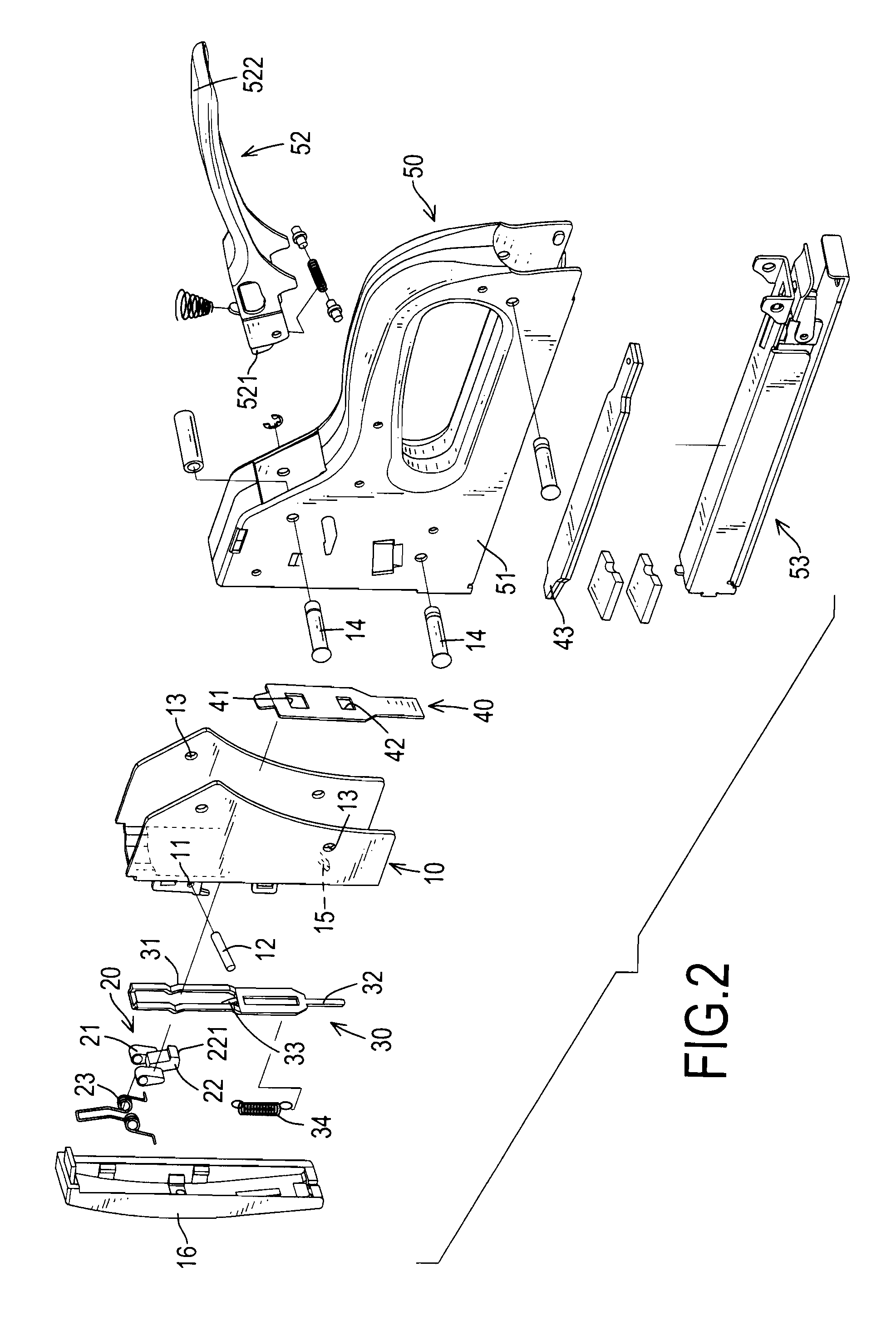 Latch assembly for a staple gun